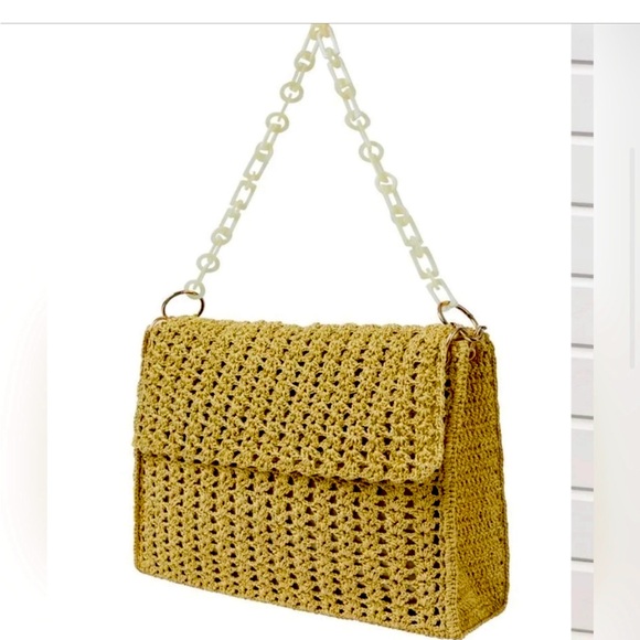 My beachy Side NEW crochet flap bag beige beach weekender bag - Picture 2 of 3